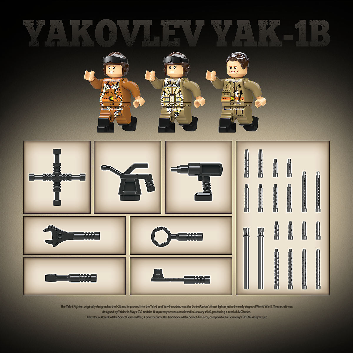 Soviet Air Force YAK-1B Fighter Building Block Set