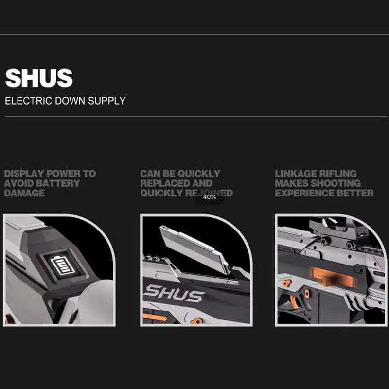 SHUS Electric Continuous Fire Gel Blaster - Children's Toy Gun