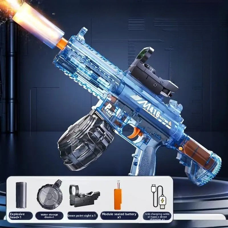 Transparent blue M416 electric water gun