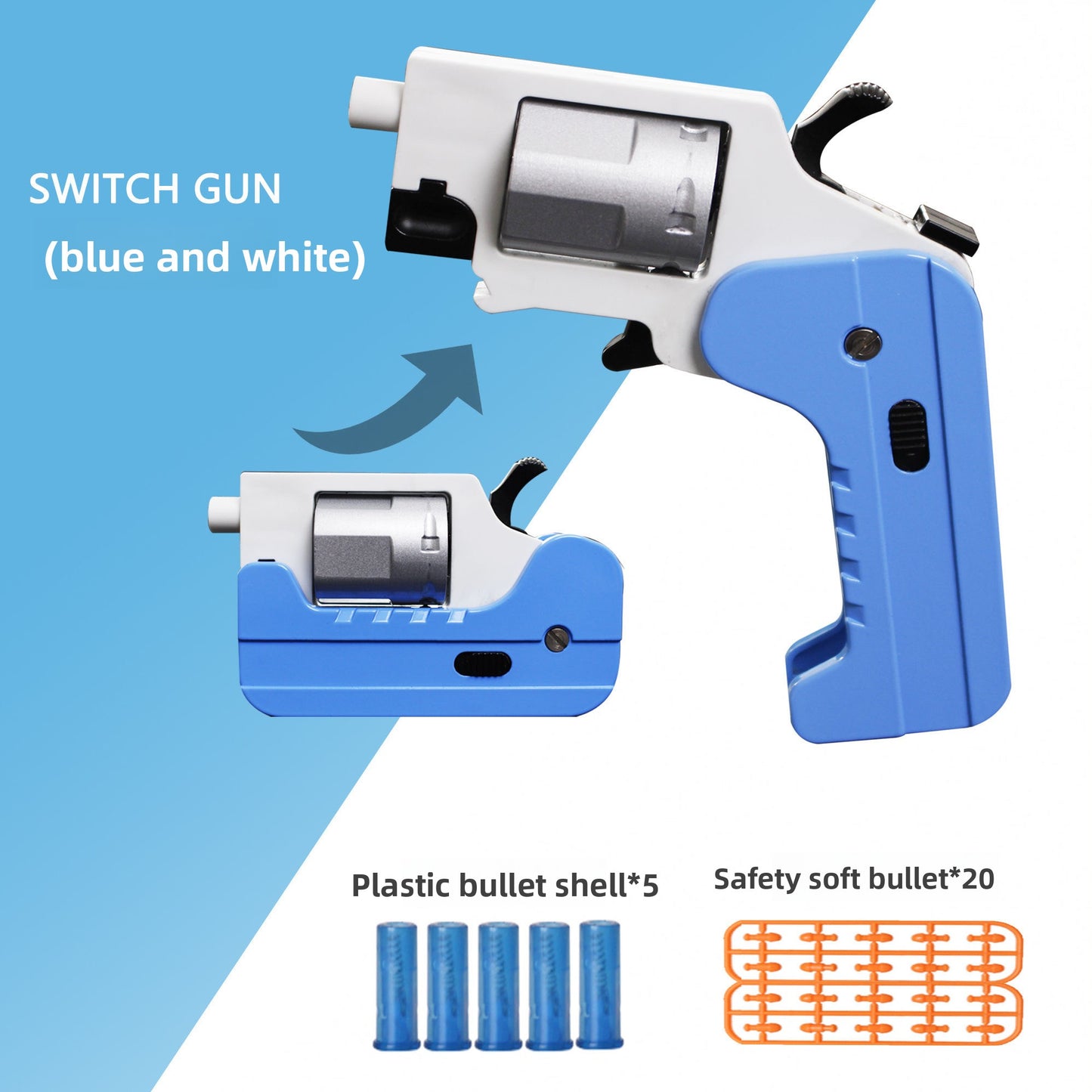 Blue folding revolver