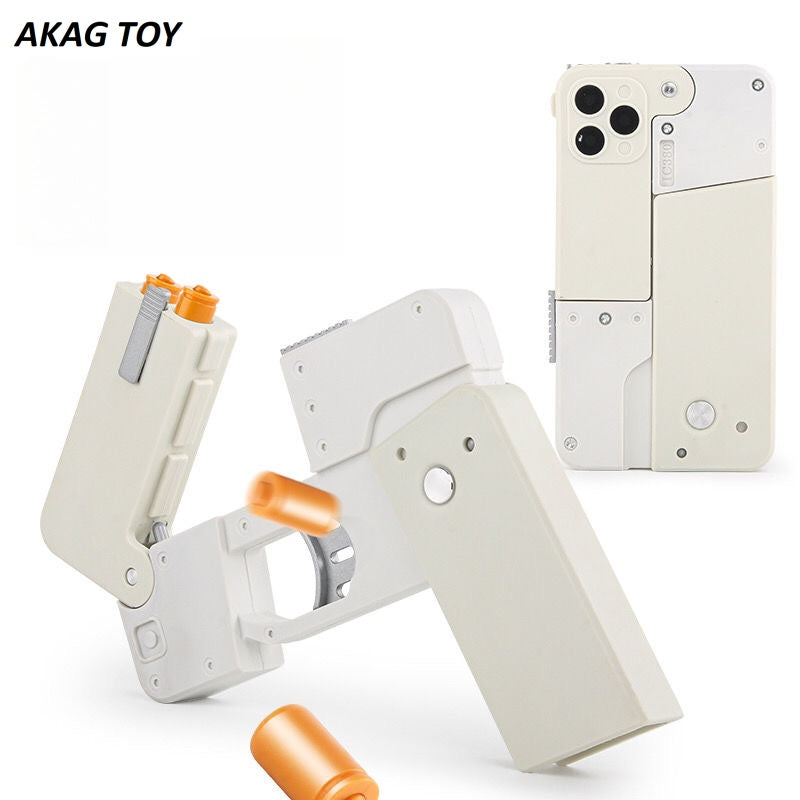 Folding mobile phone toy gun