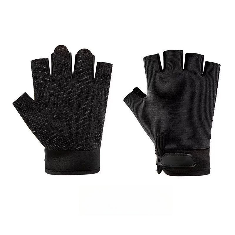 black-tactical-half-finger-gloves