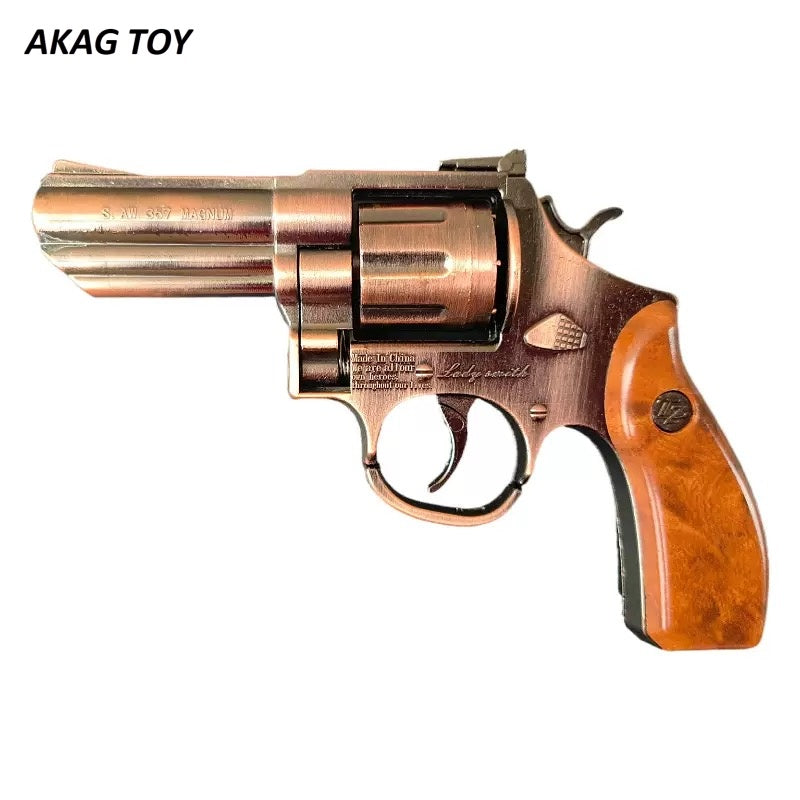 Wood grain bronze revolver