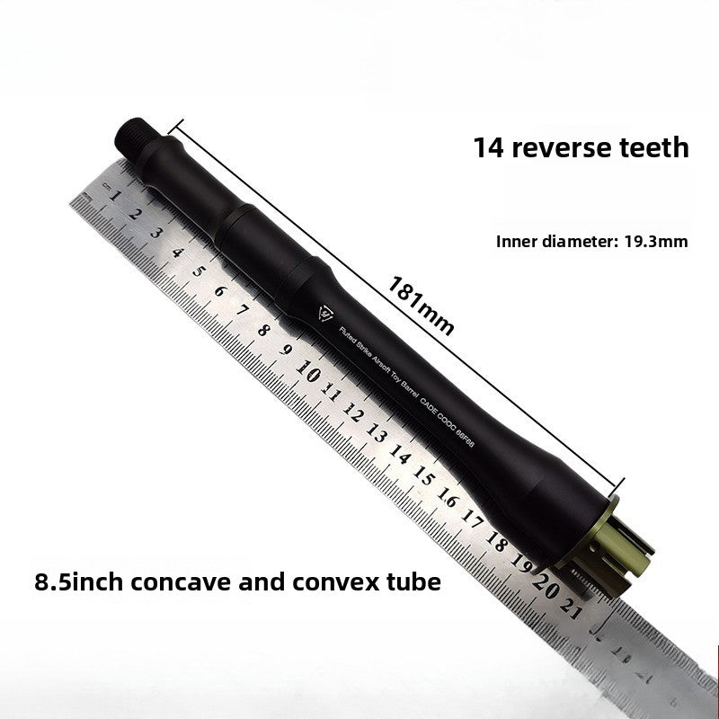 8.5 inch black grooved tube