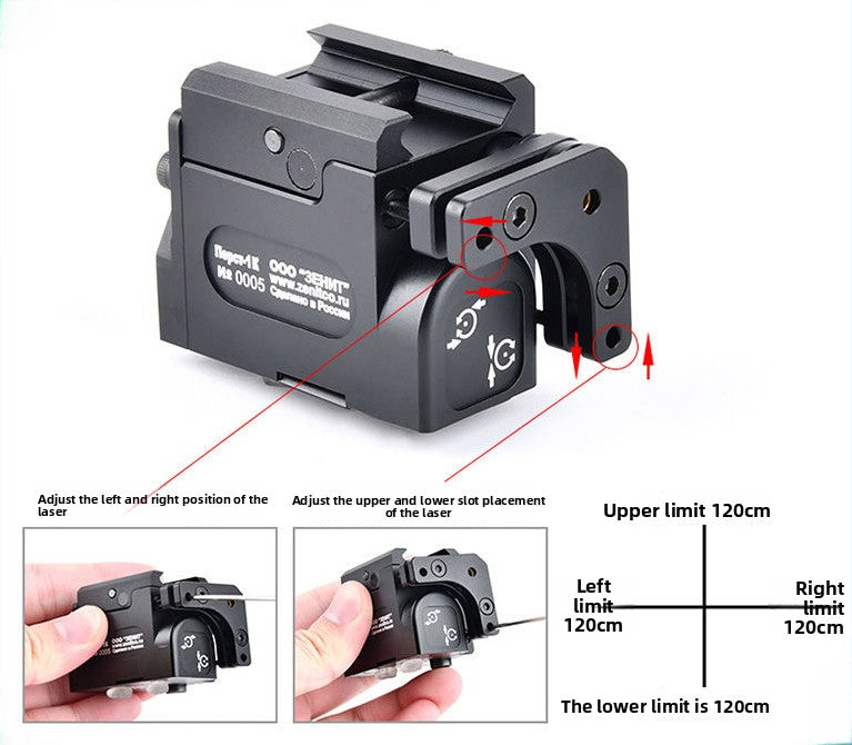 Laser can be adjusted up and down, left and right