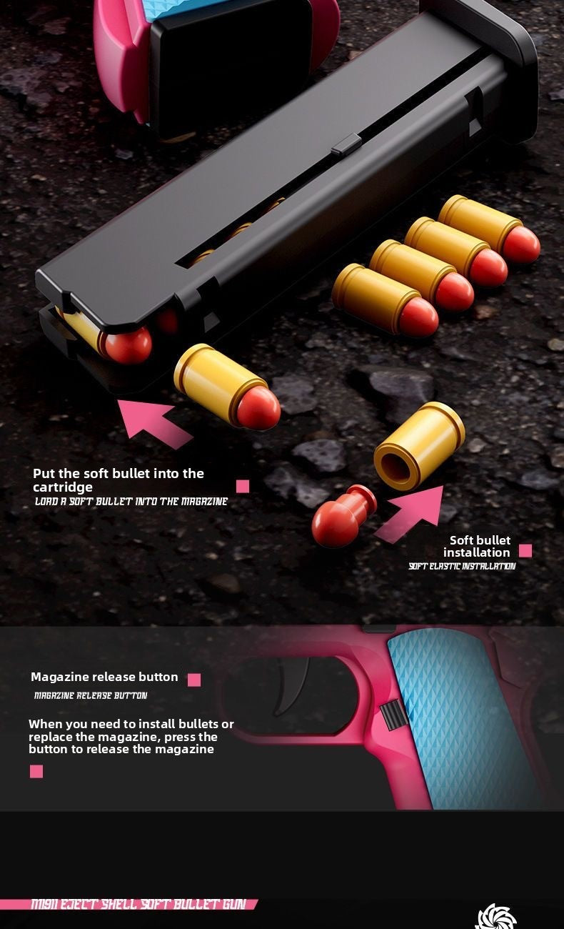 Soft bullet installation, magazine release