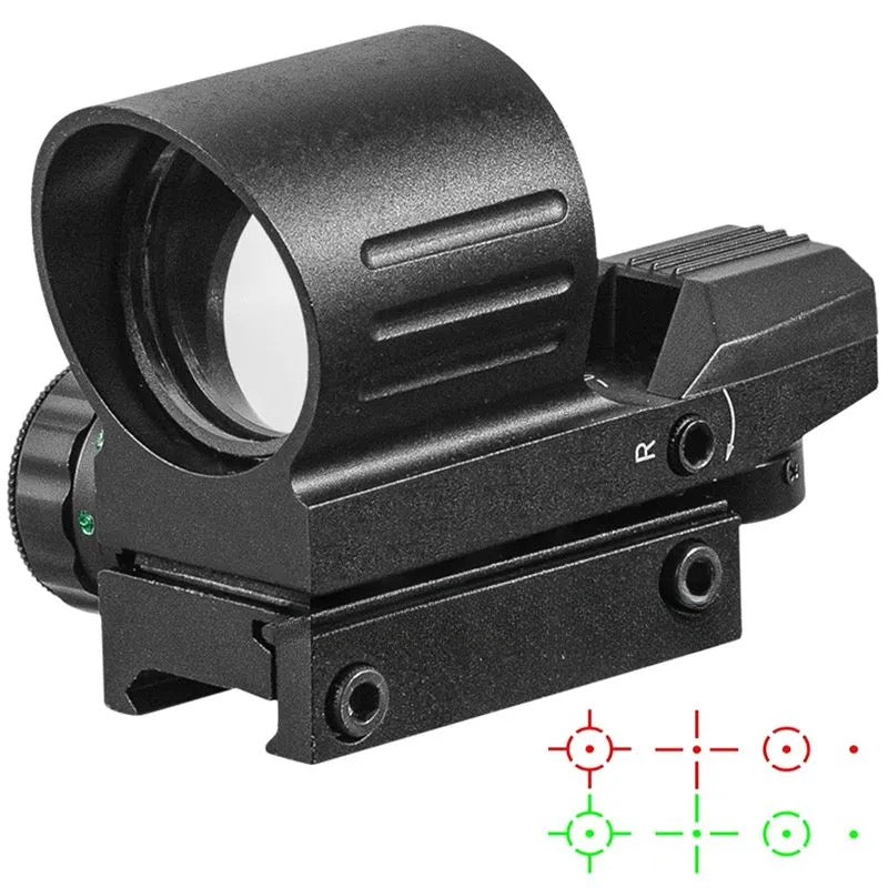 Black red and green dot sight
