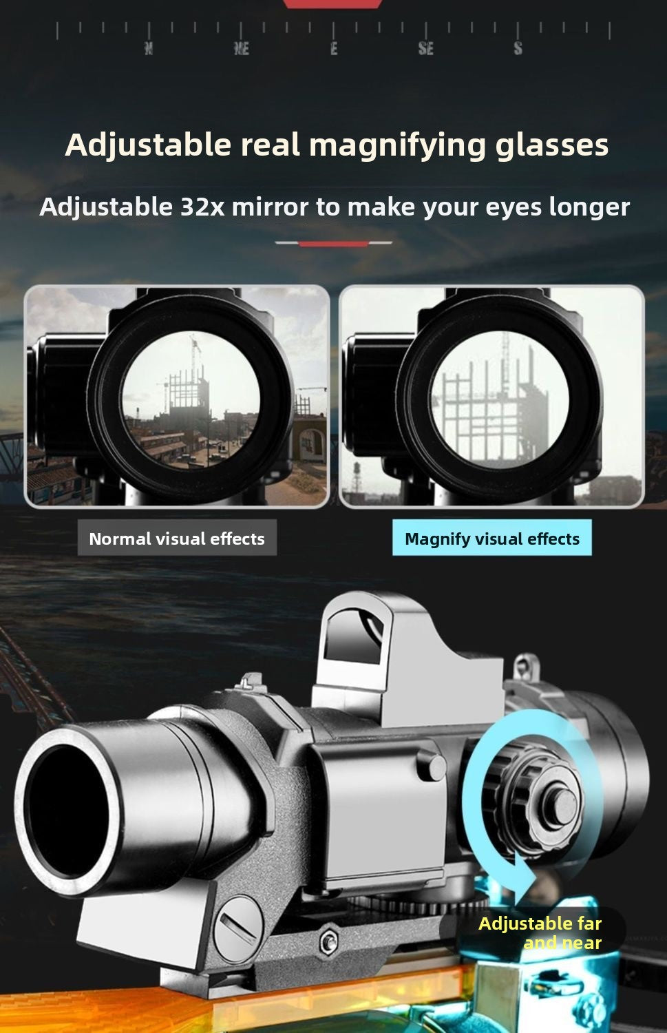 Adjustable 32x scope