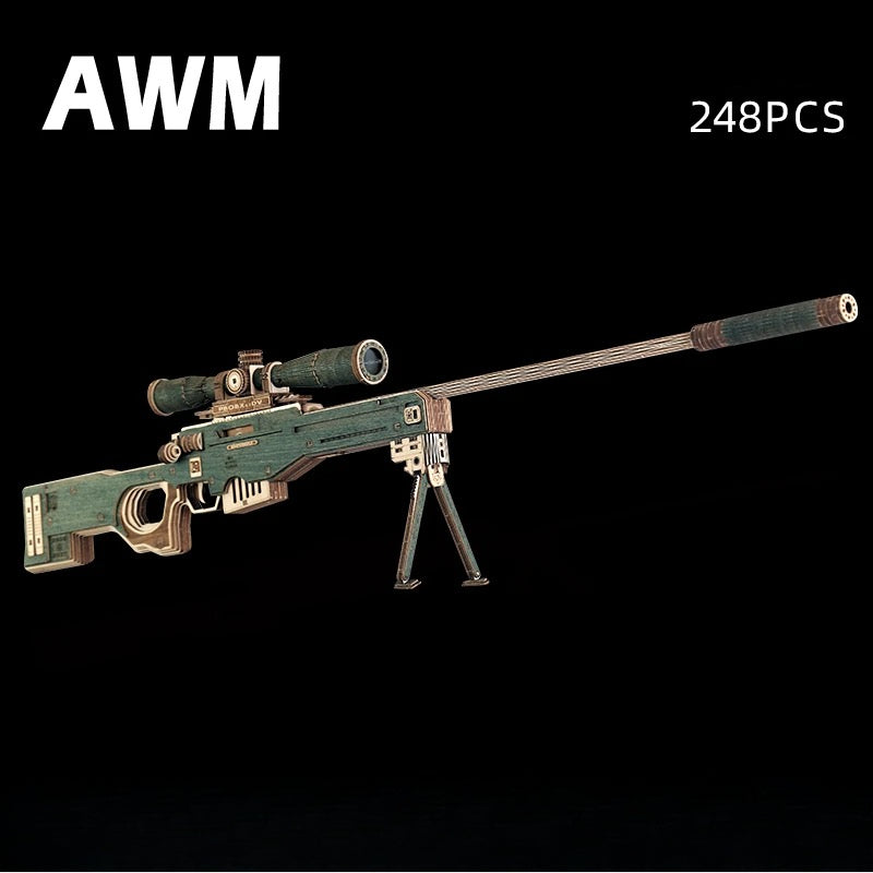 AWM green wooden sniper rifle