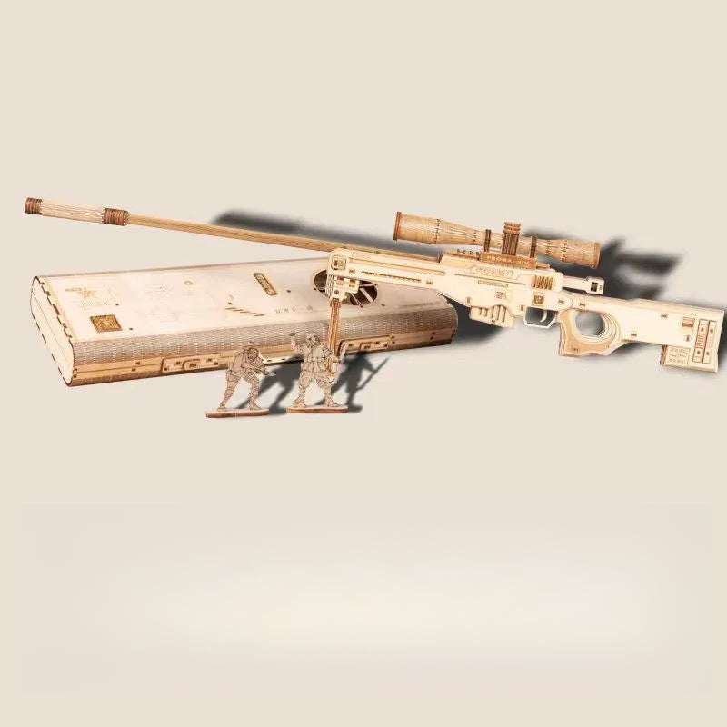 AWM original color wooden sniper rifle with box