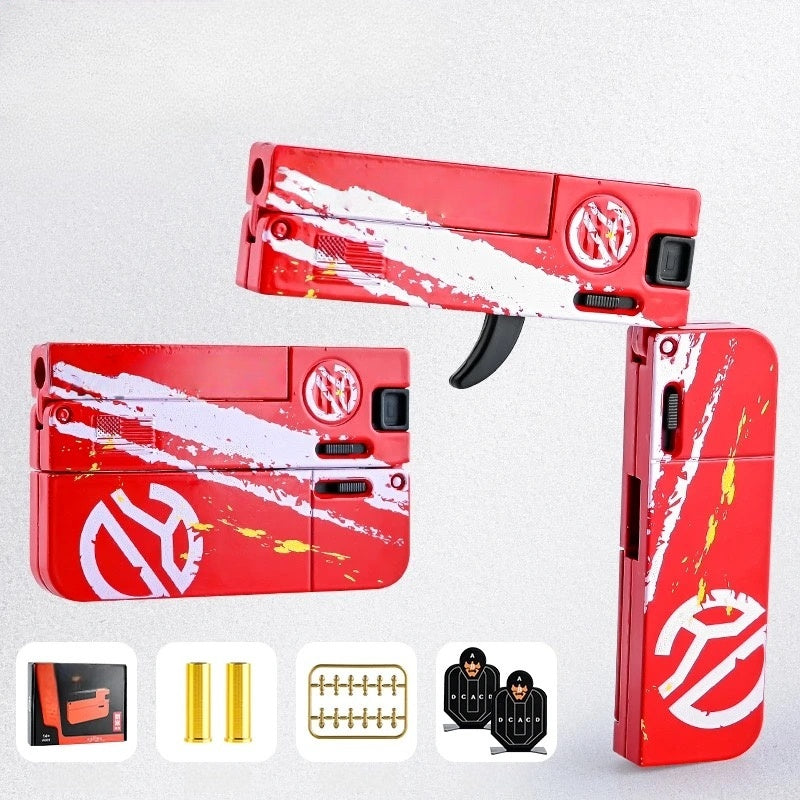 LifeCard Red Folding Toy Pistol