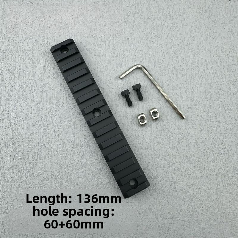 13 slot black rail piece