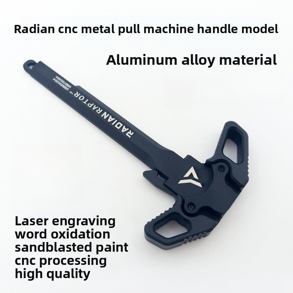 Black metal bolt handle