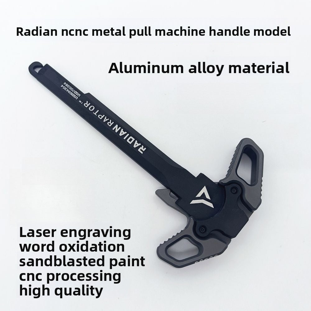Gray metal bolt handle