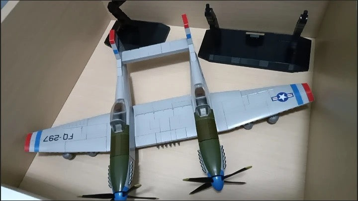 WWII US Army F-82E Mustang Escort Fighter Building Block Toy