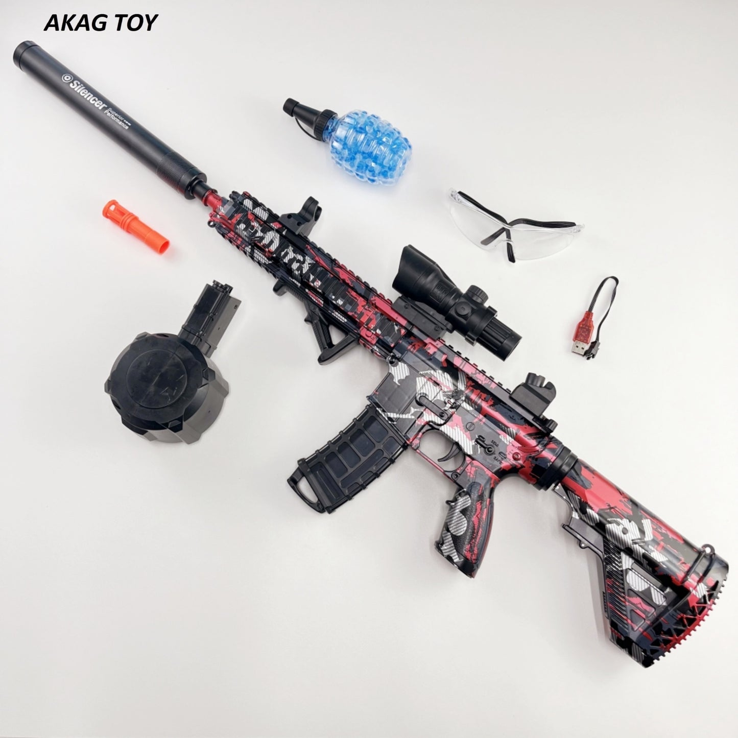 M416 Gel Blaster – Red Graffiti Camo