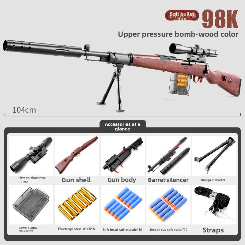 98k shell ejector gun in natural wood color