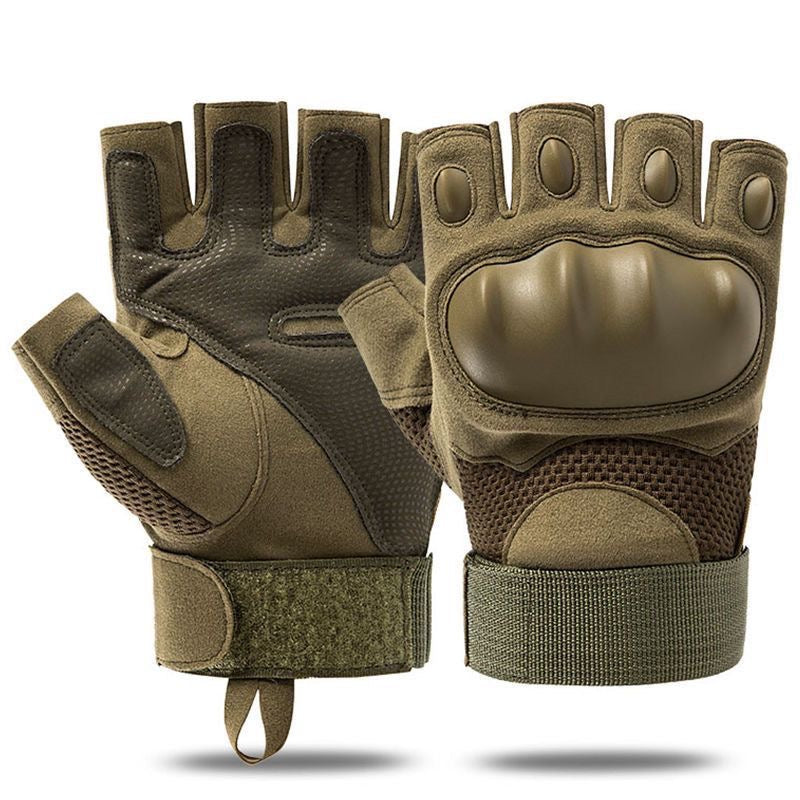 green-tactical-half-finger-gloves