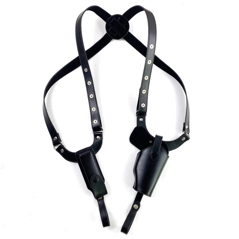 black-single-row-leather-holster