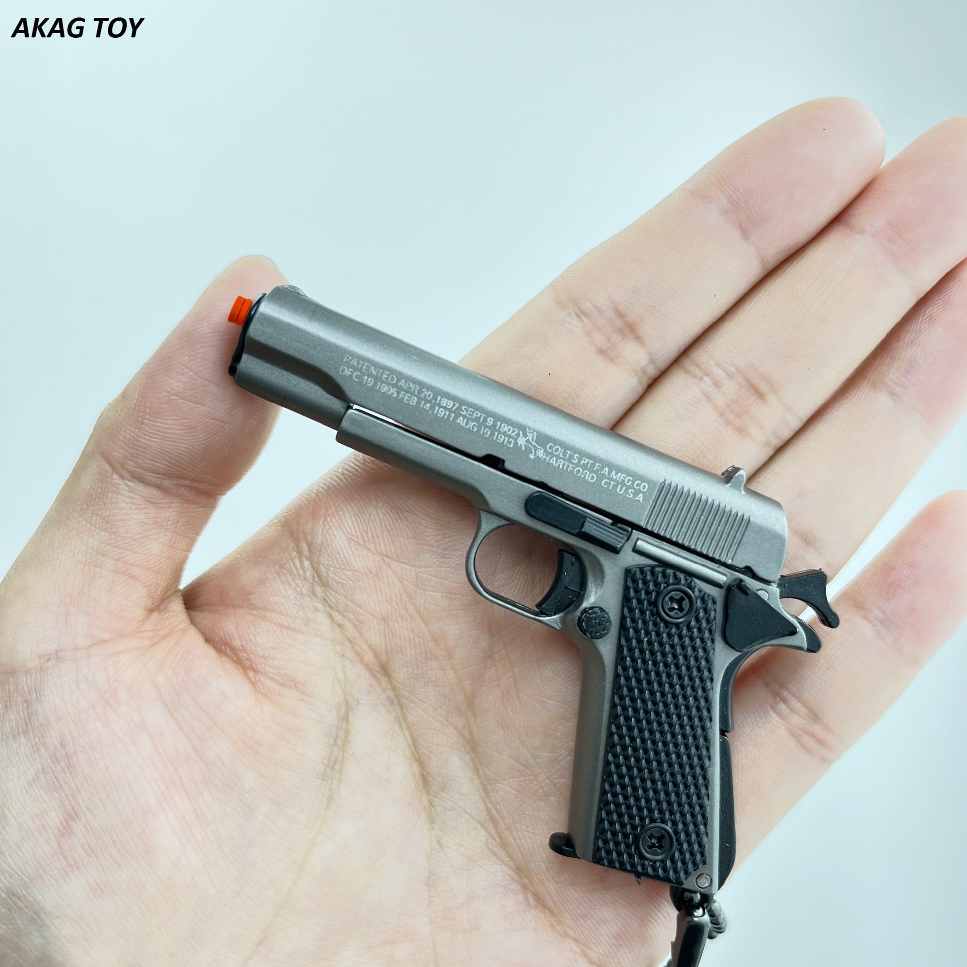 Gunmetal Mini 1911 Pistol Keychain