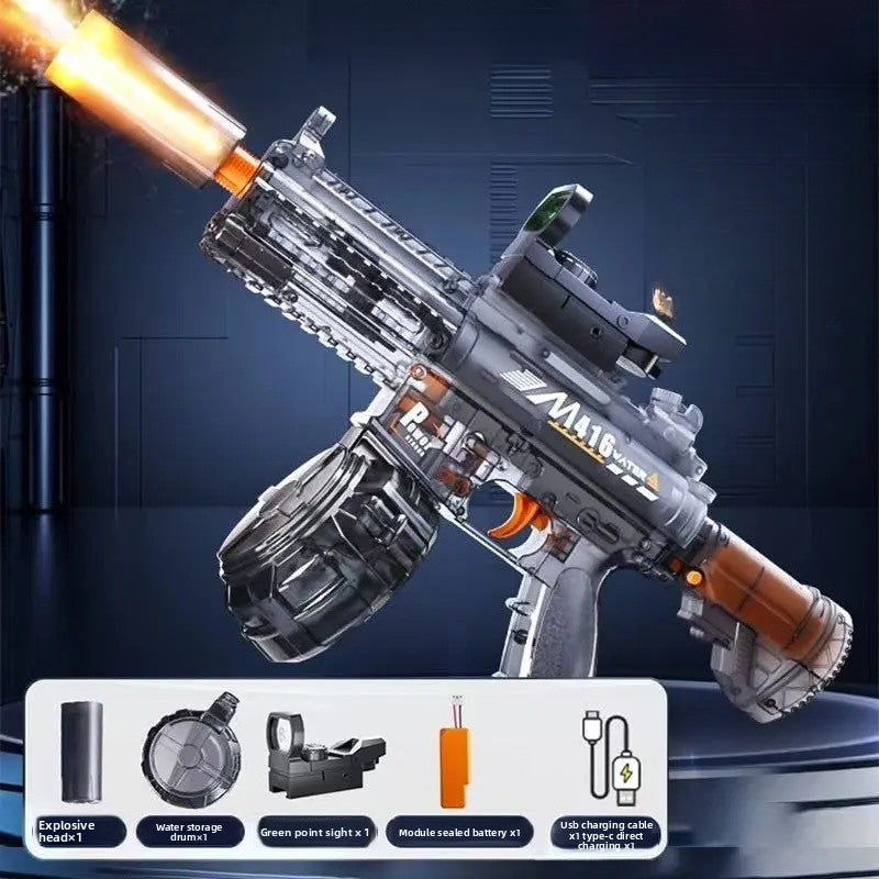 Transparent Gray M416 Electric Water Gun
