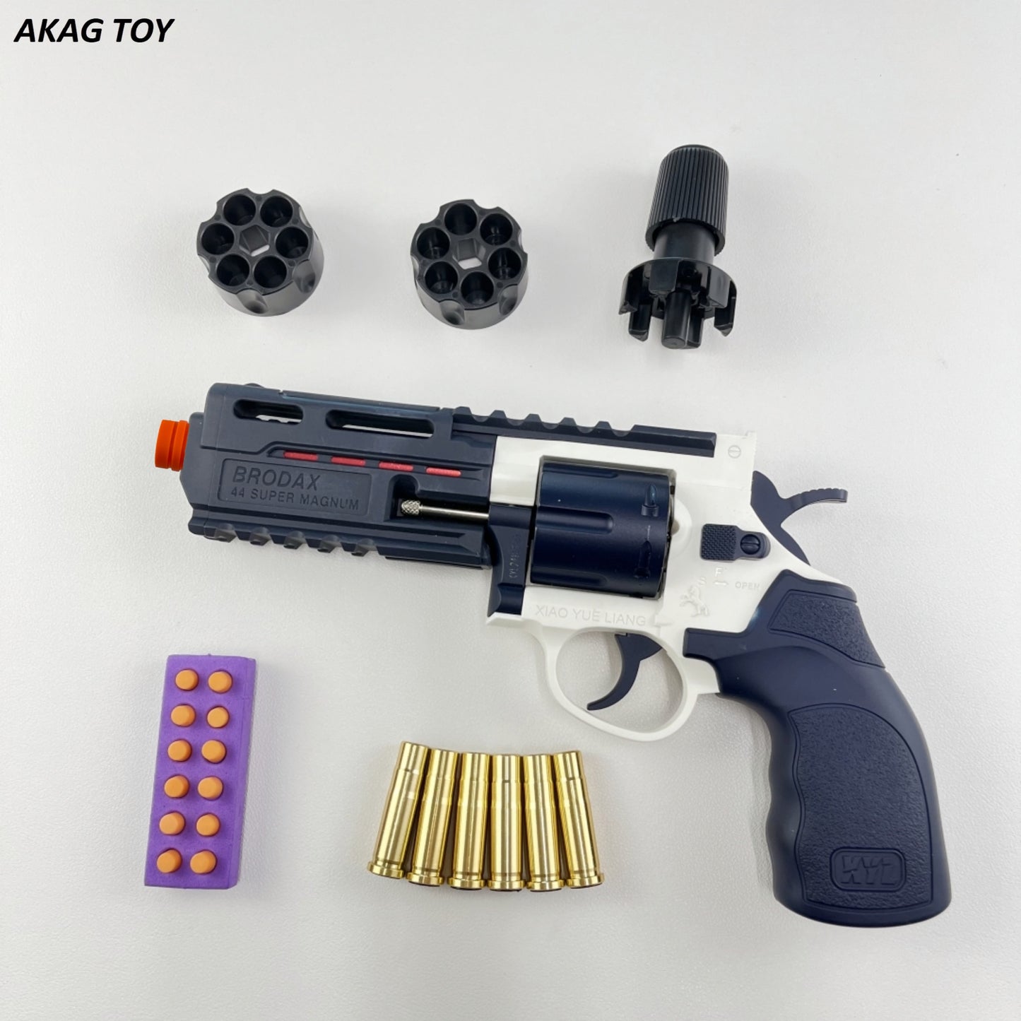 Blue shell ejection revolver