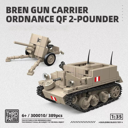 WWII British Third Party Bren Gun Carrier Ordnance QF2-pounder Building Block