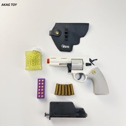White and gray revolver gel blaster