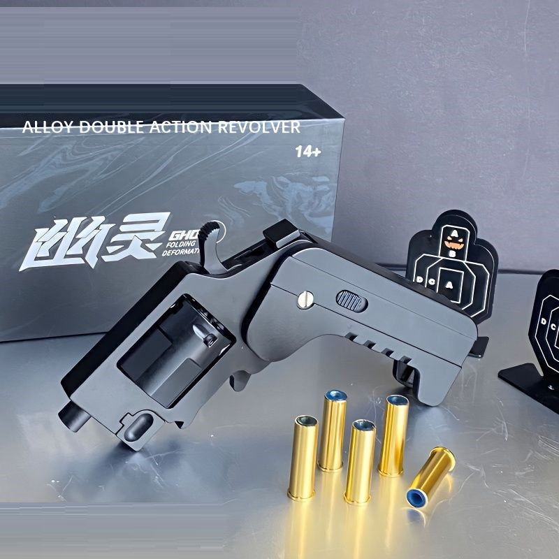 Black folding revolver