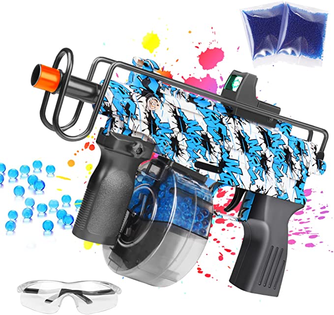 Mac 10 Graffiti Blue Gel Blaster