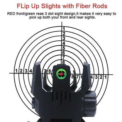 Flip-up sights with fiber rods