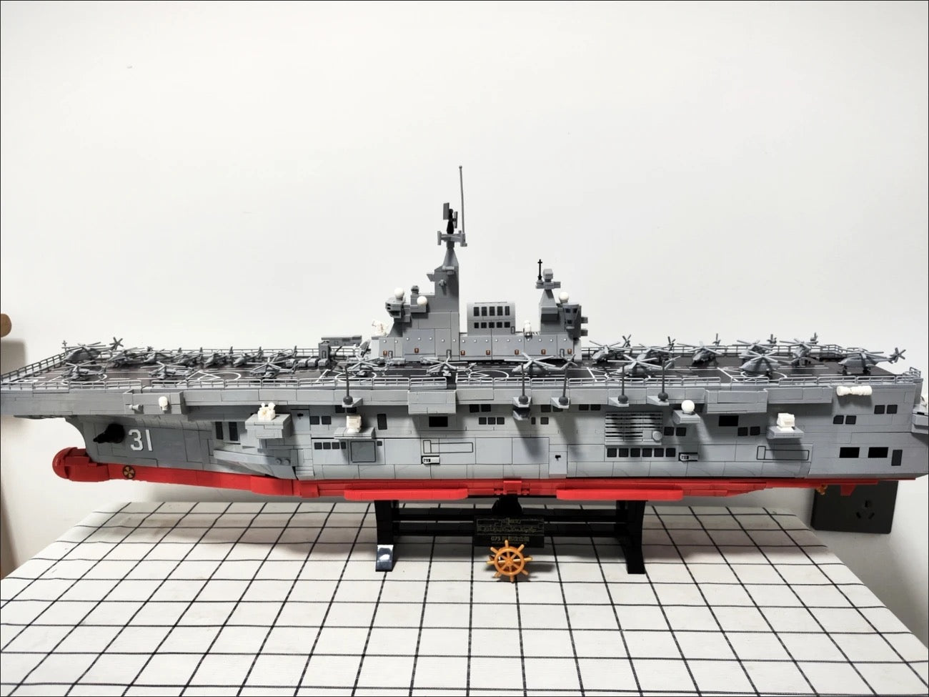 Type 075 Amphibious Assault Ship Aircraft Carrier Building Block Toy Model