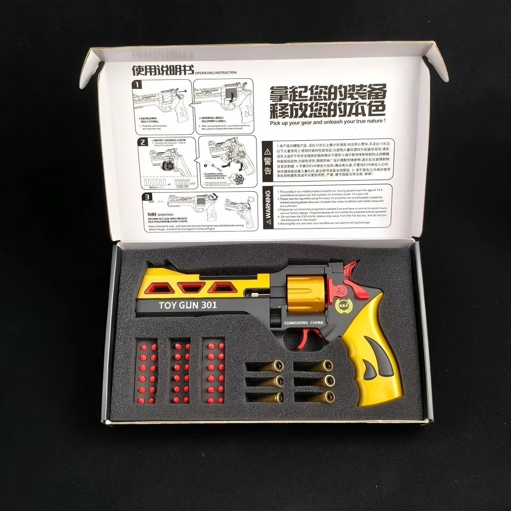 Metal Revolver Shell Ejection Soft Bullet Gun