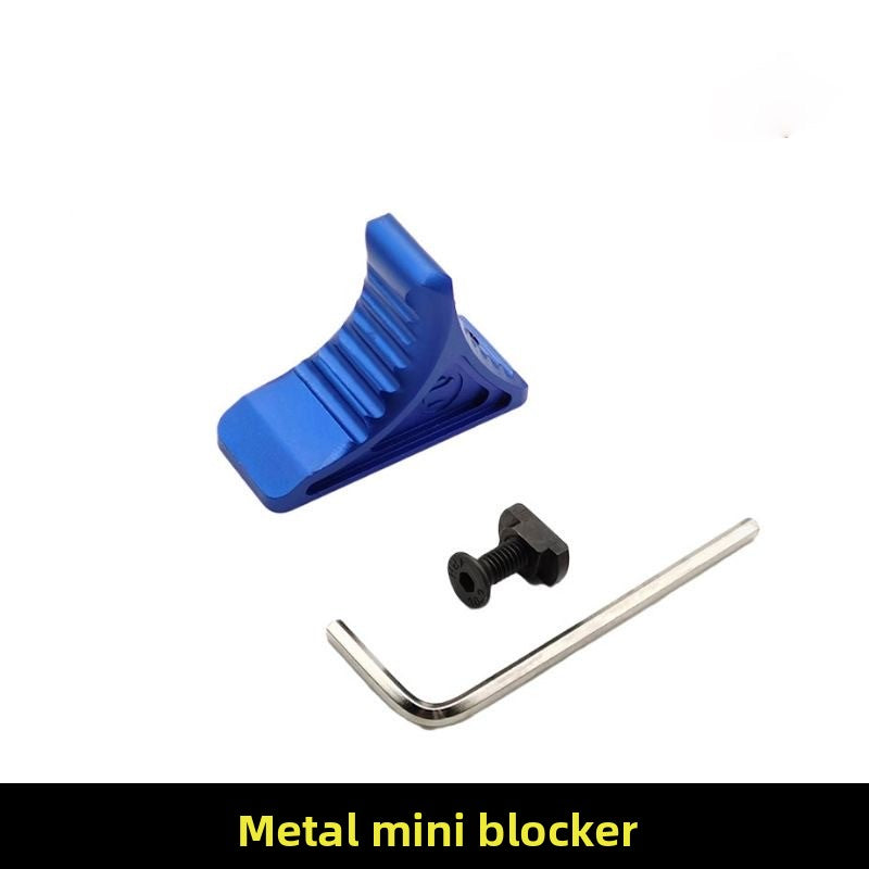 Blue triangle hand stopper