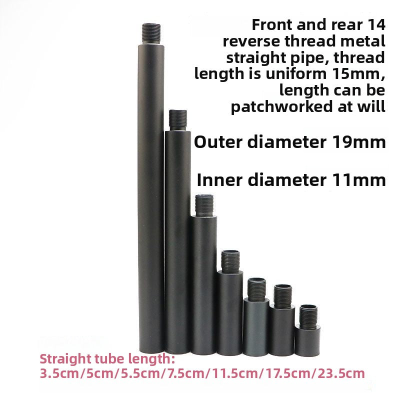 Metal extension straight tube