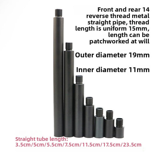Metal extension straight tube