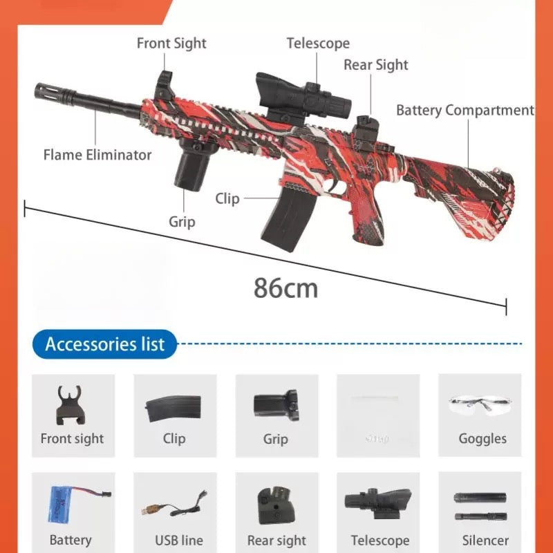 HK 416D Black and Red Gel Blaster