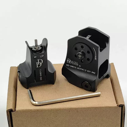 Black metal mechanical sights