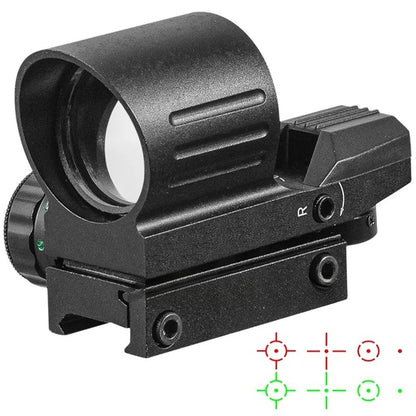 Black red and green dot sight