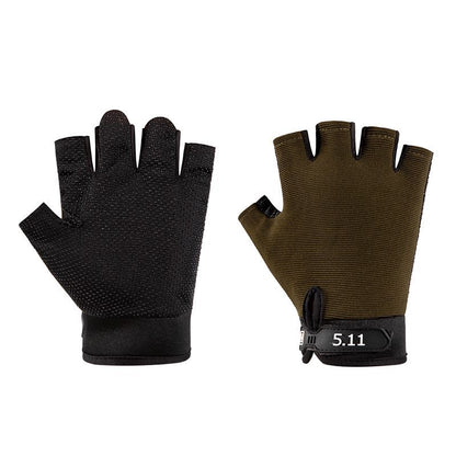 half-finger-green-gloves