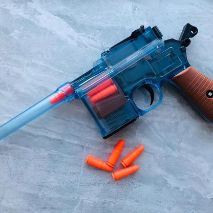 C96 Mauser Replica Model Toy Gun With Realistic Structure, Ejecting Shell Mechanism, And Detachable Parts.
