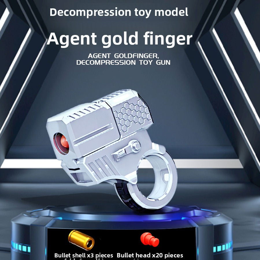 Mini ring silver pistol