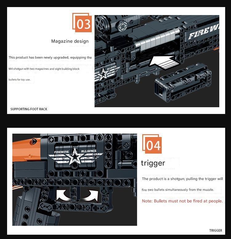 M4 Building Block Model Toy Gun