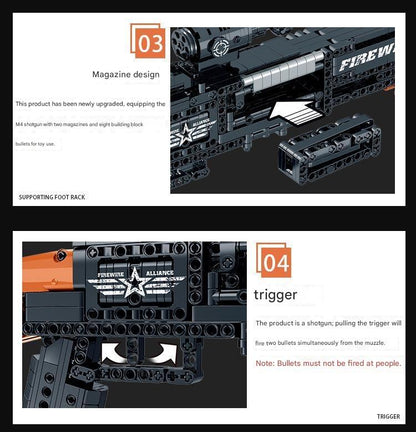M4 Building Block Model Toy Gun