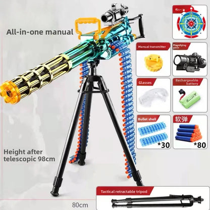 Colorful Gatling gun with tripod