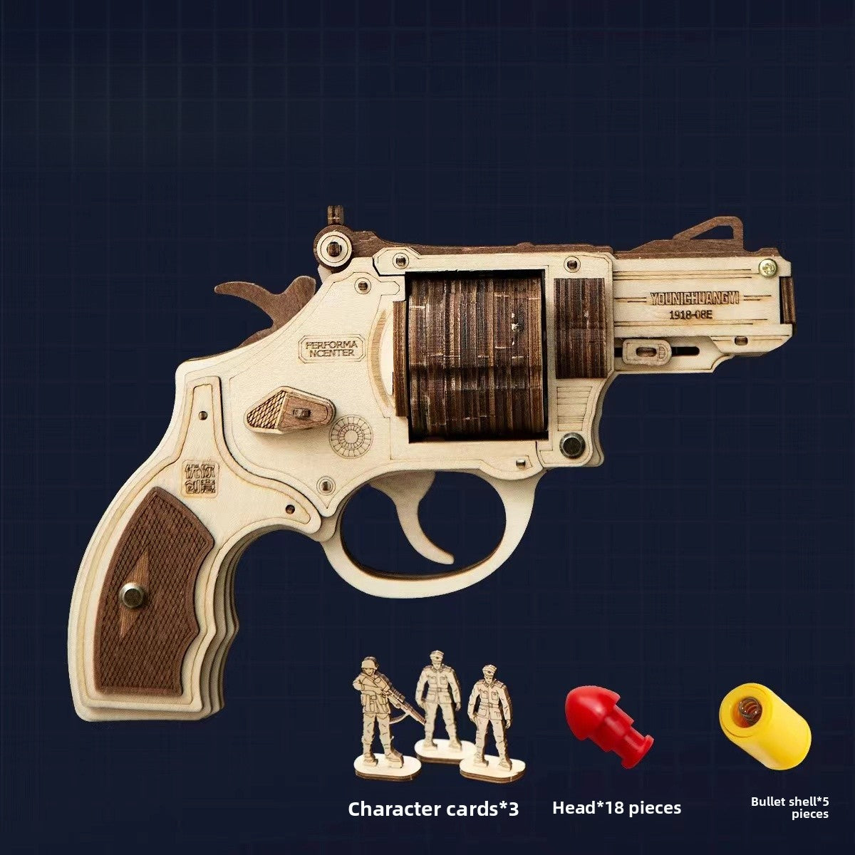 Wooden revolver model