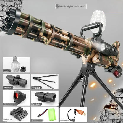 Camouflage gel gun with stand
