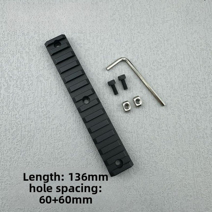 13 slot black rail piece