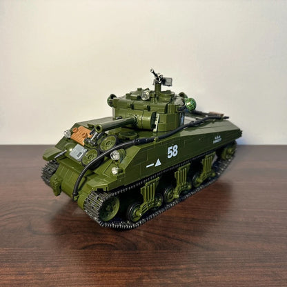 WWII U.S. Army Sherman M4A3 Medium Tank Building Blocks