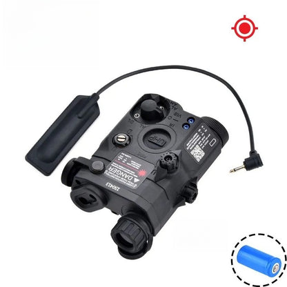black with red laser